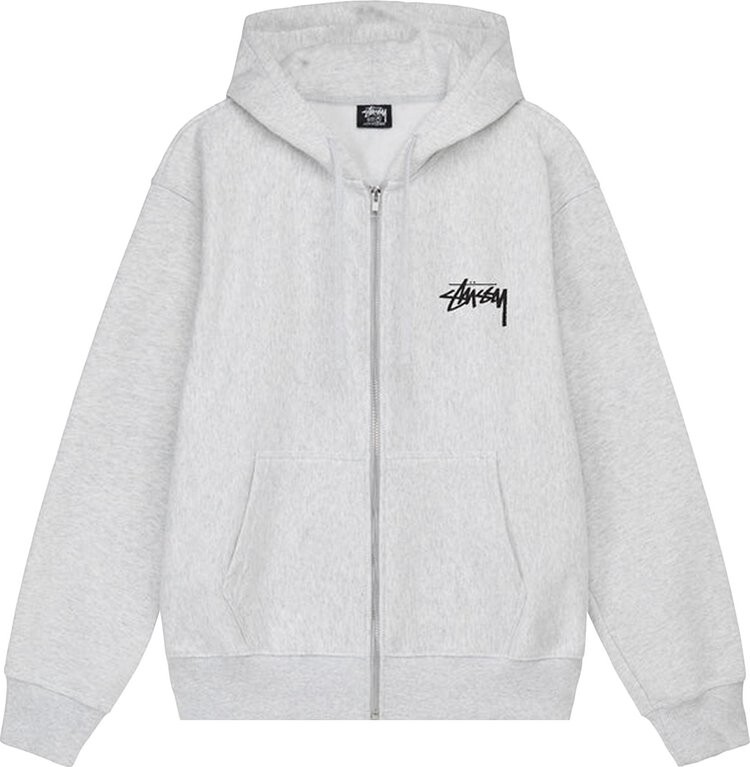 

Худи Stussy Burning Stock Zip Hoodie 'Ash Heather', серый