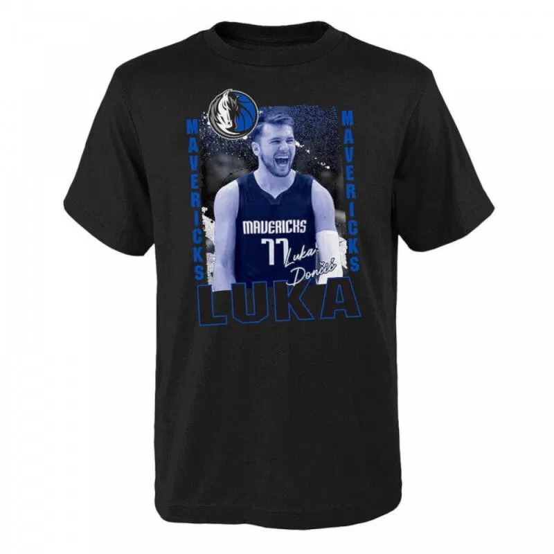 Детская футболка с принтом Celebration Kurzarm CTN Dallas Mavericks Luka Doncic Junior Outerstuff, Schwarz Blau Weiss