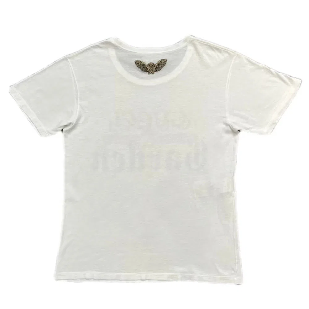 Футболка белая с круглым вырезом, свободного кроя, GUCCI, White — фото 3