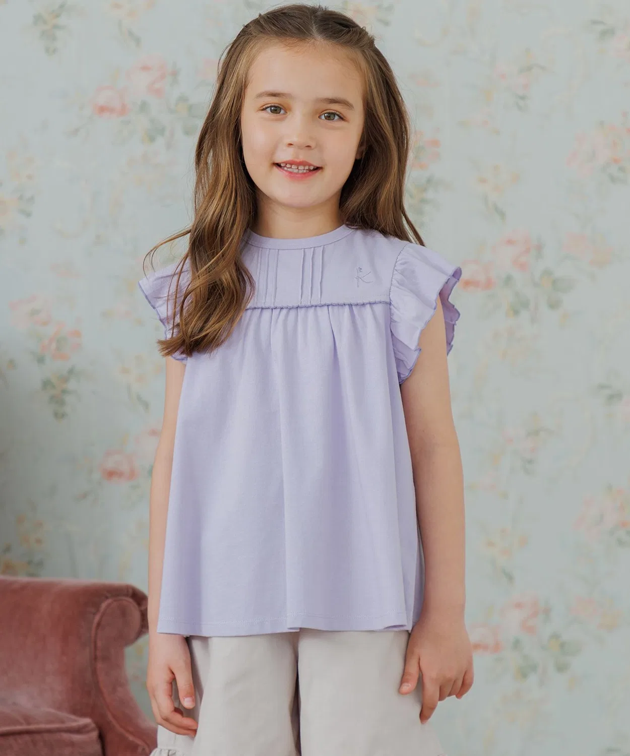 Детская туника с воланами и защипами Kumikyoku KIDS, Lilac