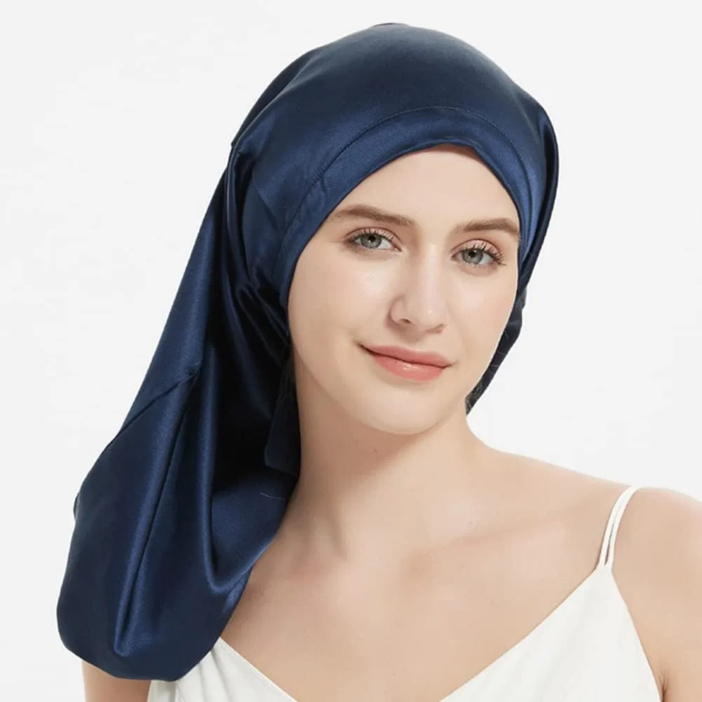 Шапочка для сна из 100% шелка Mulberry, NALEINING, 09 Navy Blue — фото 2