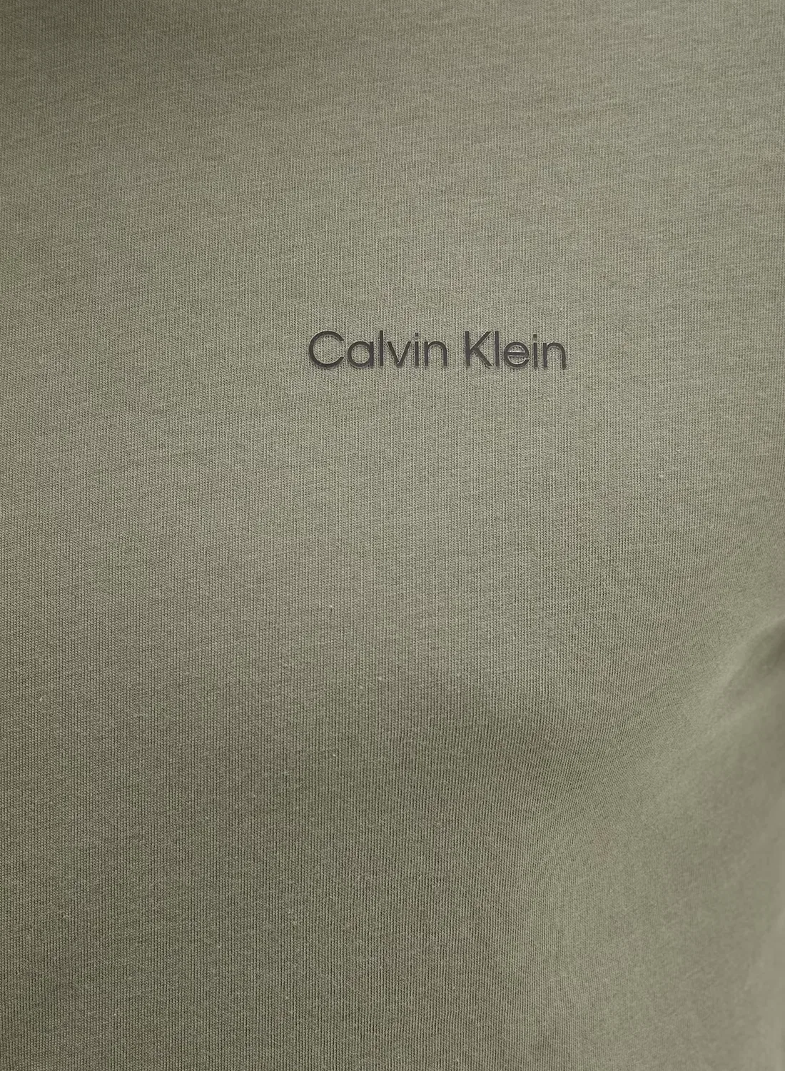 Футболка с круглым выворотом с логотипом Calvin Klein, оливковый — фото 3