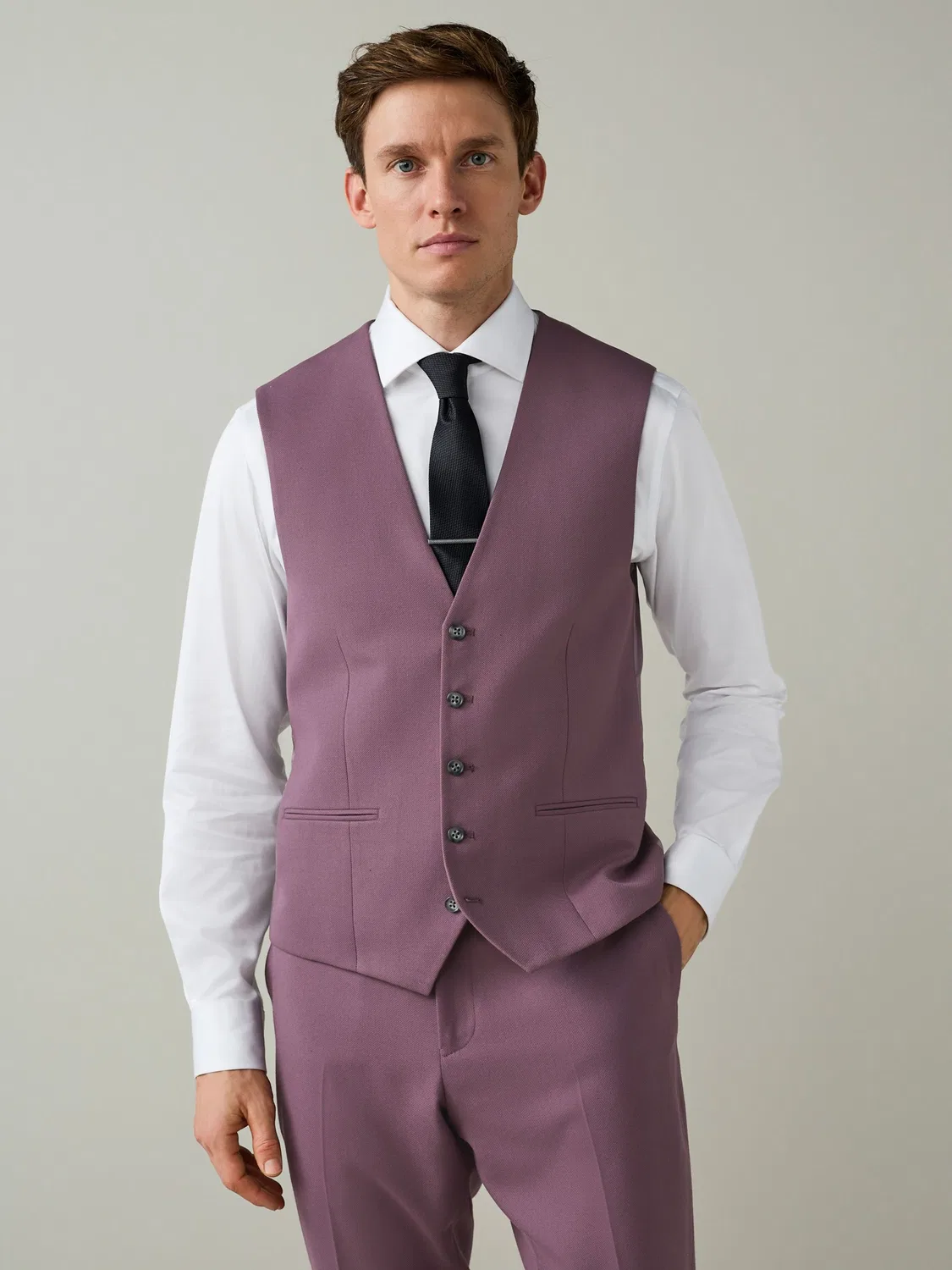 Жилет Next Textured Suit, сиреневый