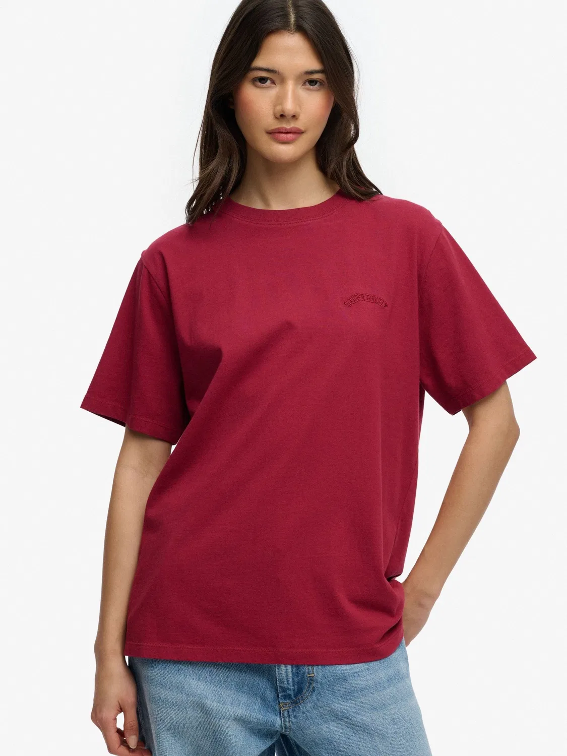 Футболка свободного кроя Essential Logo Superdry, красный