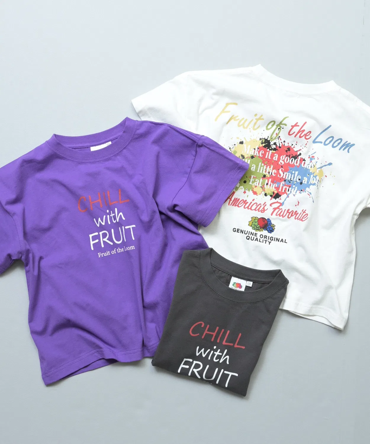 Детская футболка с принтом FRUIT OF THE LOOM, Charcoal — фото 2