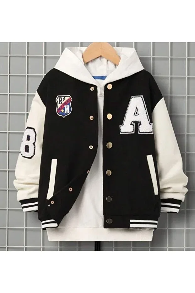 Детская куртка для девочек с принтом College Jacket, Mcn Store, Black