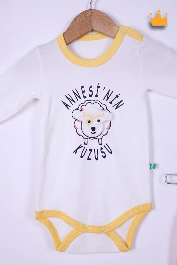 Детский комплект боди и штанов с принтом Mother's Lamb Babyhola, Pink — фото 3