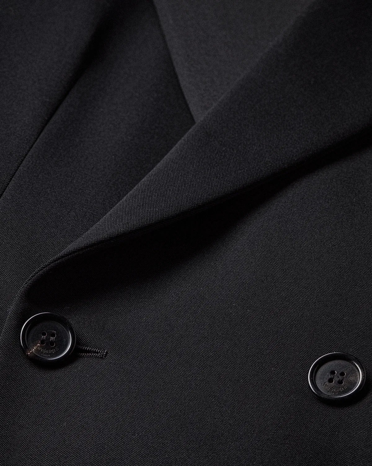 Однобортное пальто из зернистого габардина Saint Laurent, черный — фото 2