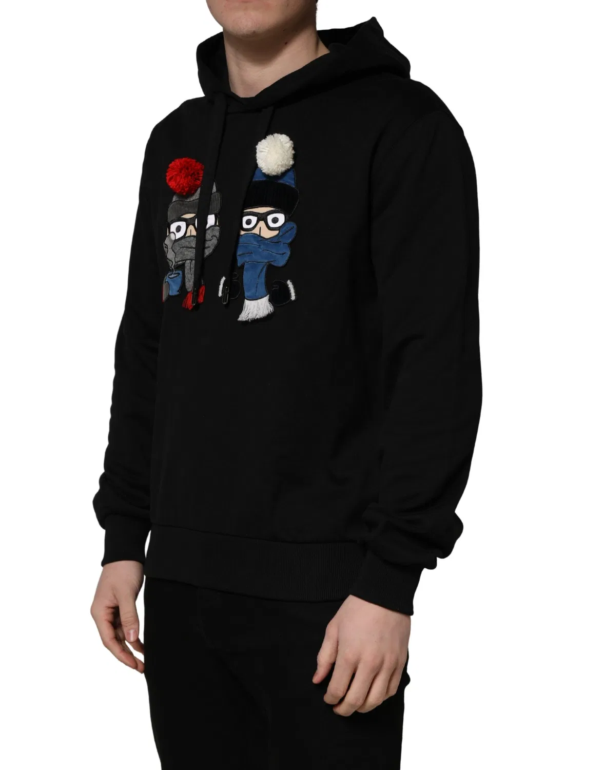 Мужской свитшот с капюшоном и вышивкой #dgfamily Dolce & Gabbana, черный — фото 4