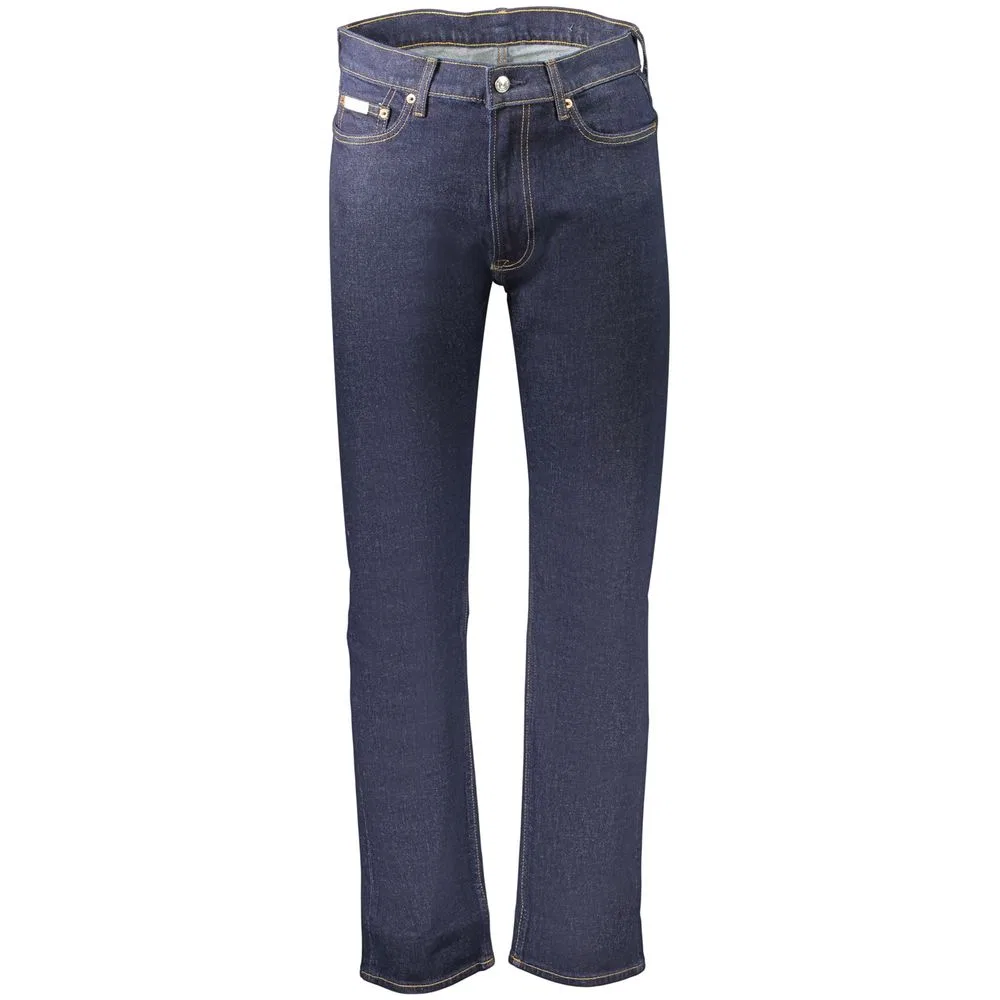 Мужские джинсы прямого кроя с пятью карманами, синие, Calvin Klein, Blue