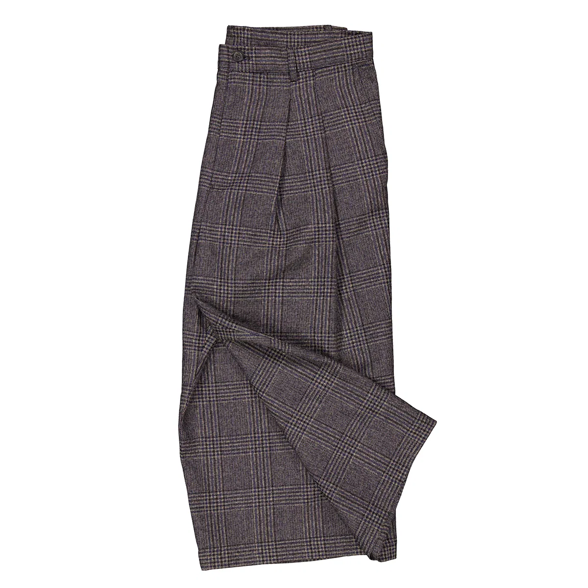 Брюки с широкими штанинами и принтом в клетку Checkered Wide-Leg Cropped Trousers Emporio Armani, Blue — фото 3