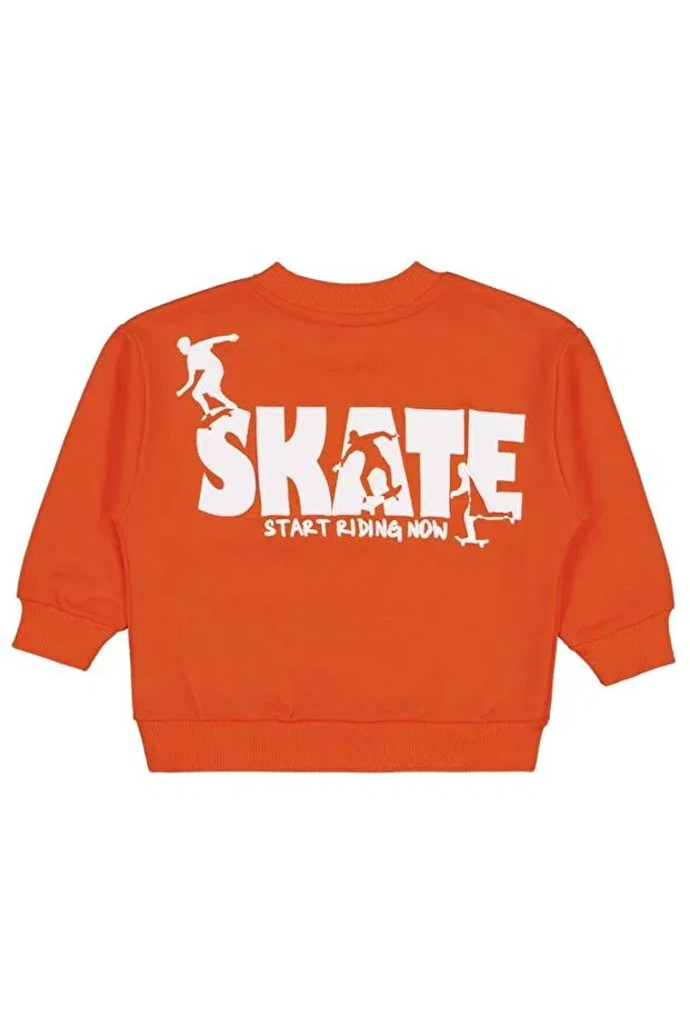 Детские свитшот для мальчиков с принтом Skate Start Printed Civil Boys, Orange — фото 2