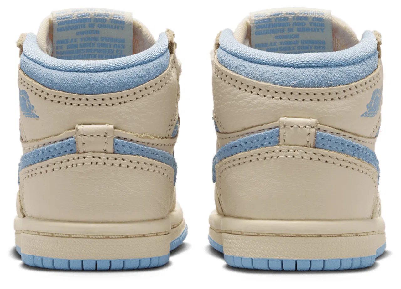 Кроссовки для малышей Jordan Retro 1 HI OG Remastered, цвет Pale Ivory/Psychic Blue/Coconut Milk — фото 3