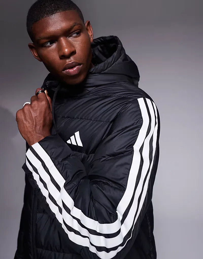 Пуховая куртка с тремя полосками Adidas Originals, черный — фото 4