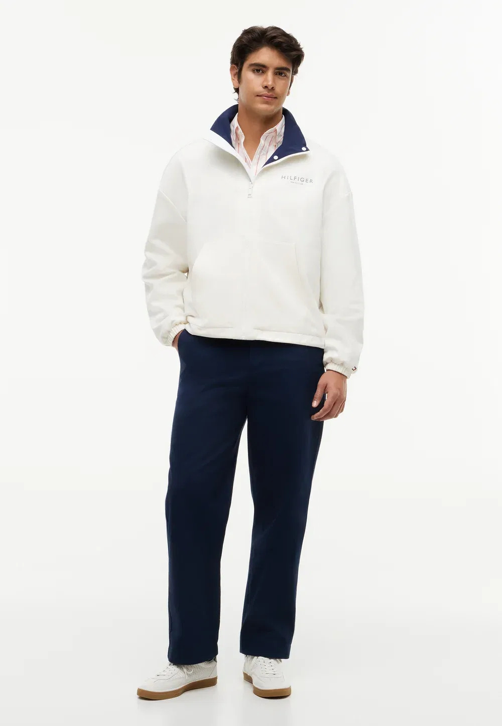 Двусторонняя летняя куртка из комбинированной парусины Tommy Hilfiger, White/Carbon Navy — фото 2