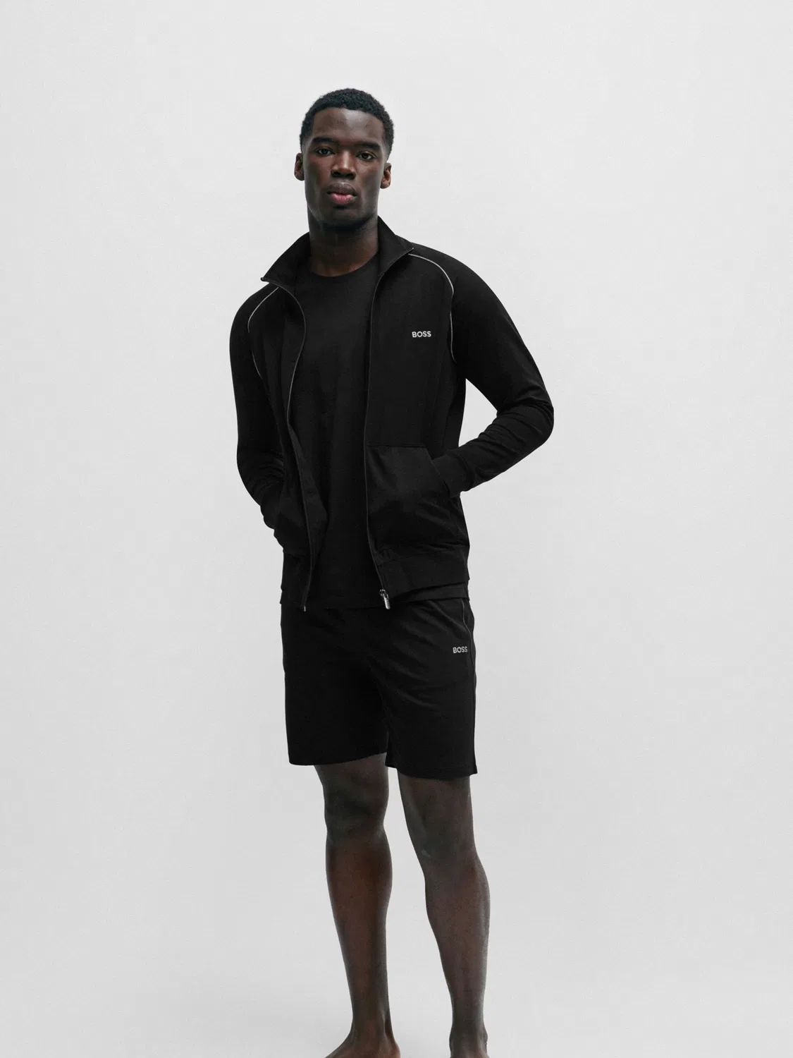 Футболка с вышивкой BOSS Black Stretch Cotton, черный — фото 3