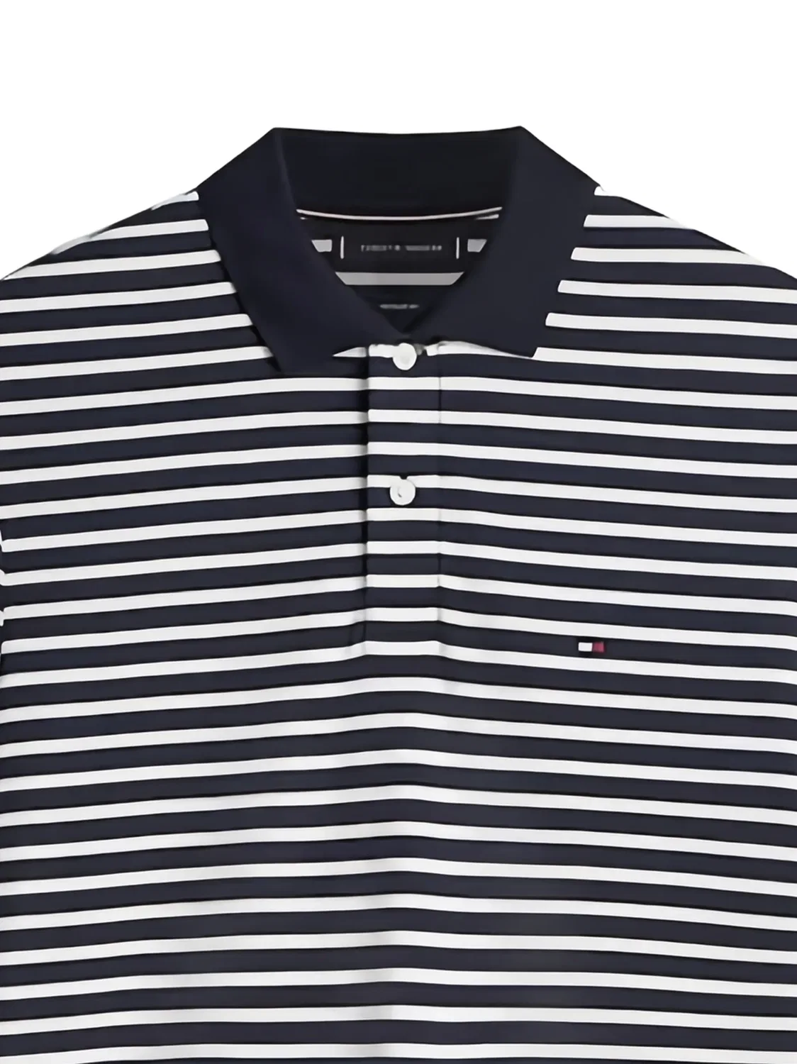 Рубашка-поло в полоску черная Tommy Hilfiger, черный — фото 2