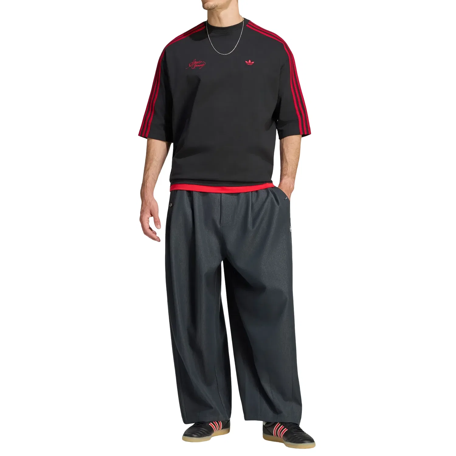 Мужская футболка T-Shirt Asia Sizing 'Black' adidas, черный — фото 4