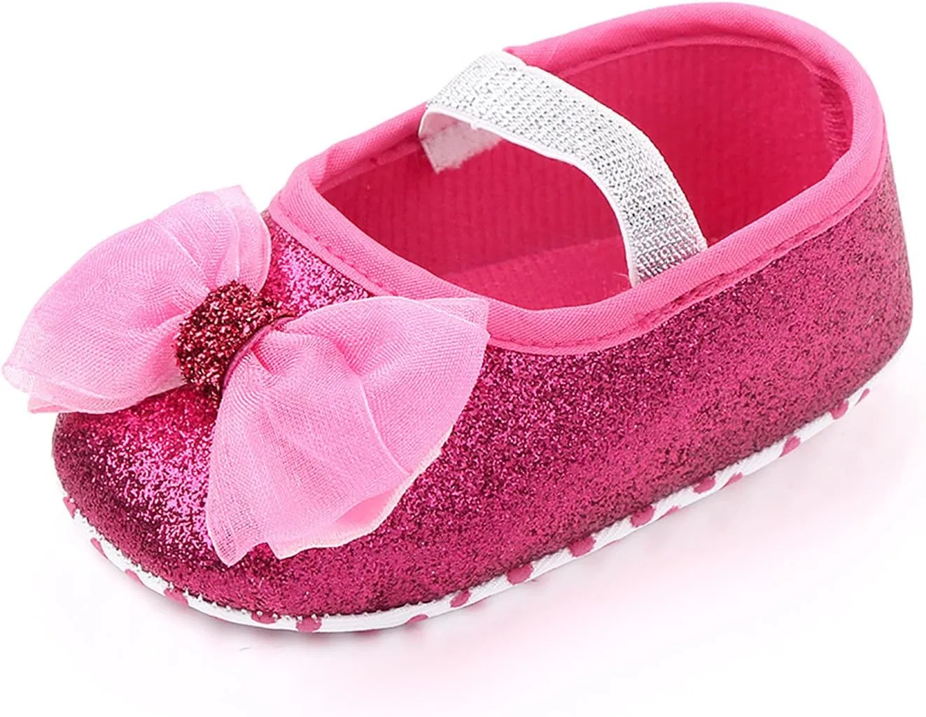 Детские кроссовки для девочек белые, Hot Pink — фото 3