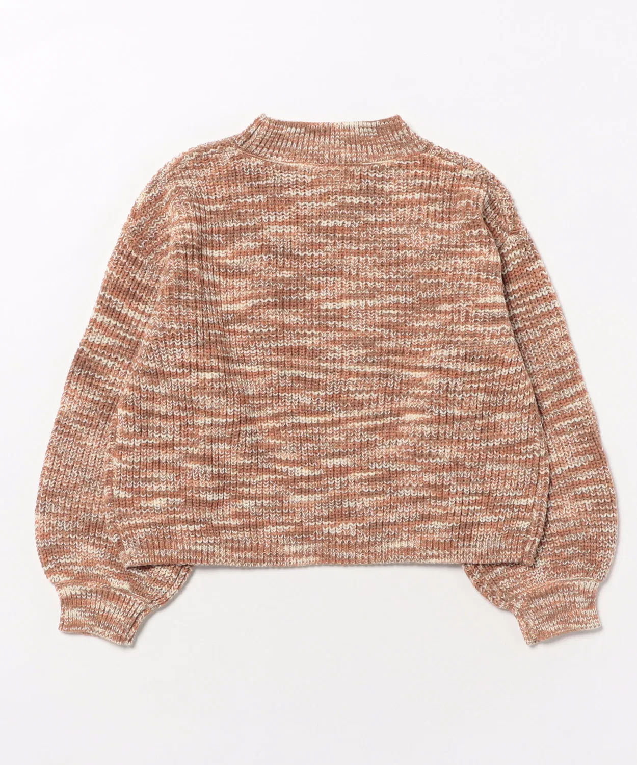 Детский свитер с волнистым рукавом и укороченным кроем Rylee + Cru, Heathered Spice — фото 2