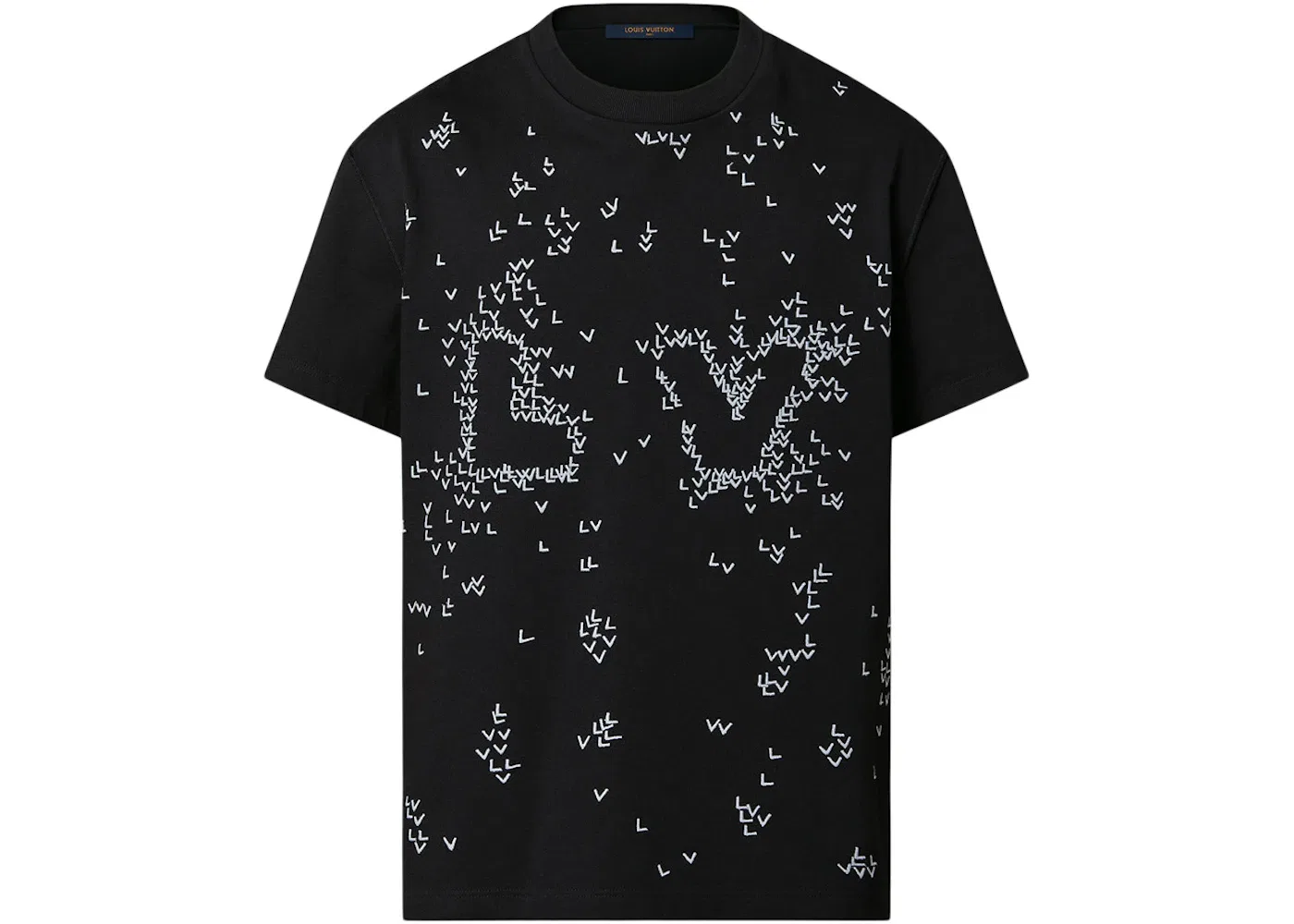 Мужская футболка с вышивкой Louis Vuitton LV Spread Embroidery, Black