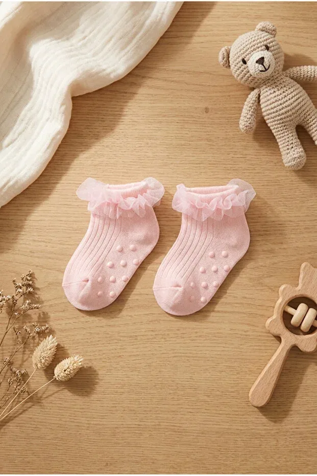 Детские носки для девочек из тюля Katia&Bony, Pink — фото 3