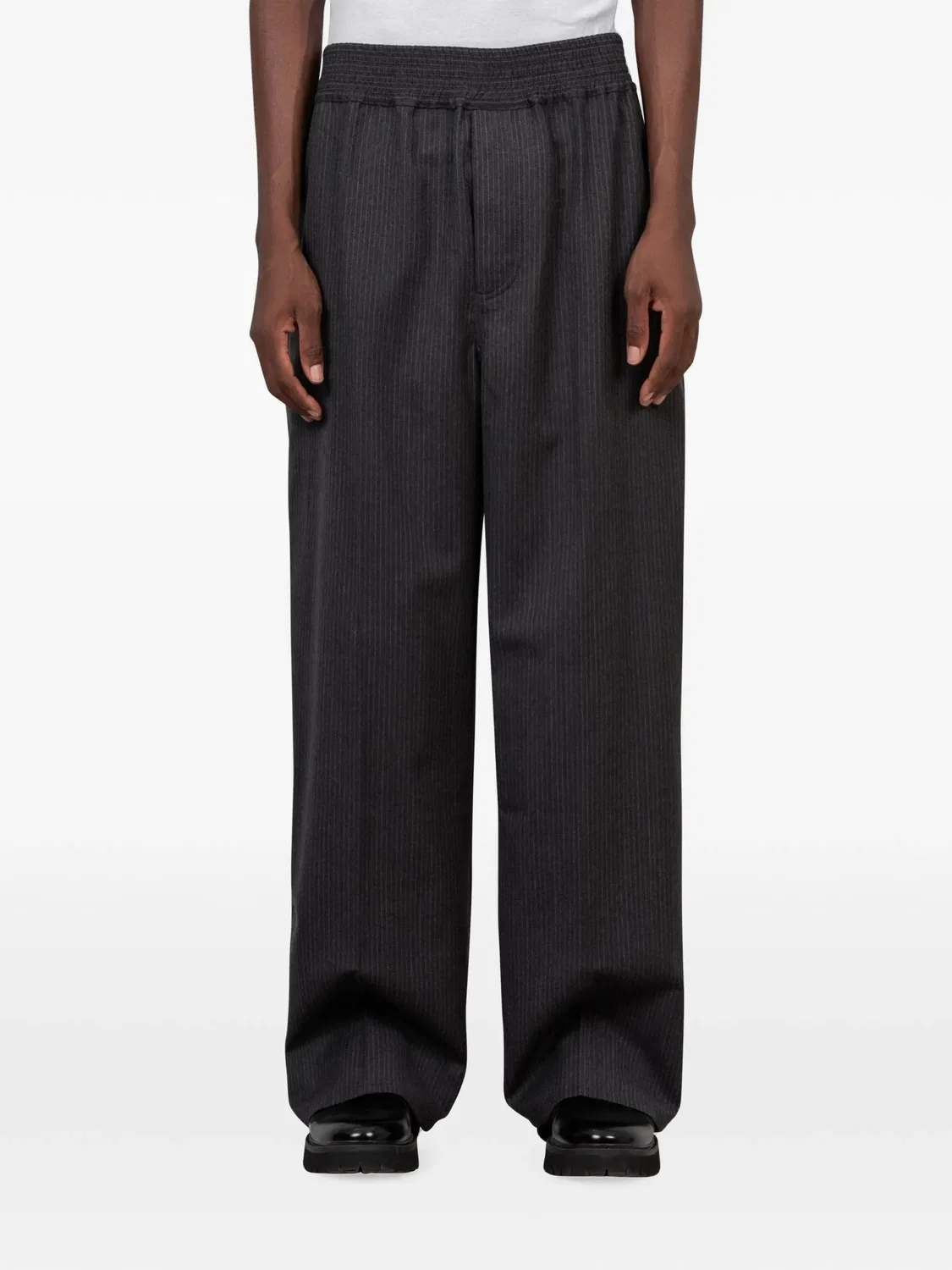 Брюки Miami из шерсти с эластичным поясом Jacquemus, серый