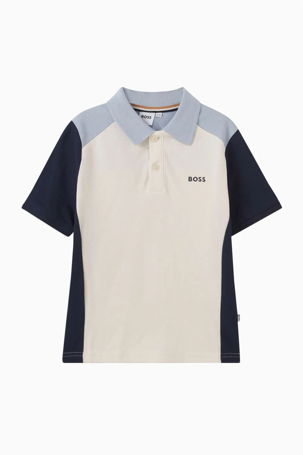 Футболка поло с вырезами хлопковое пике BOSS Kidswear