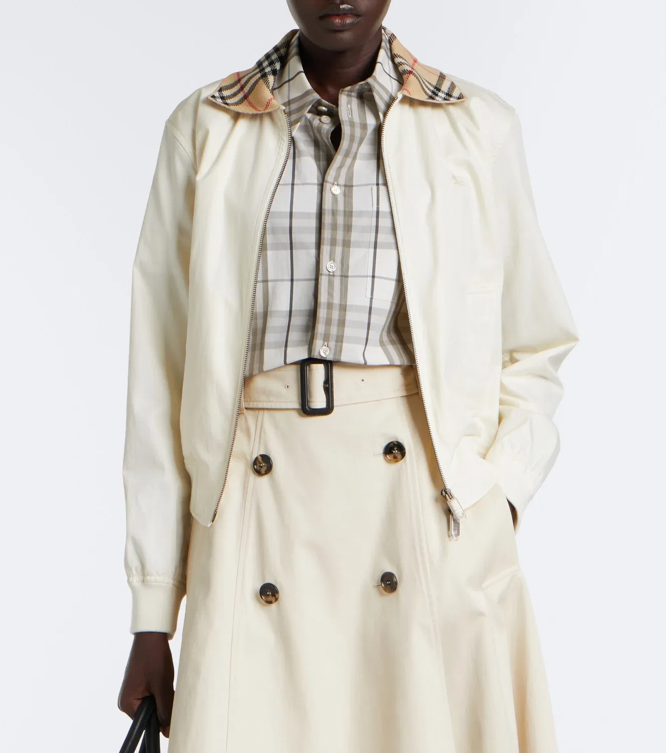Бомбер хлопковый Burberry, белый — фото 2
