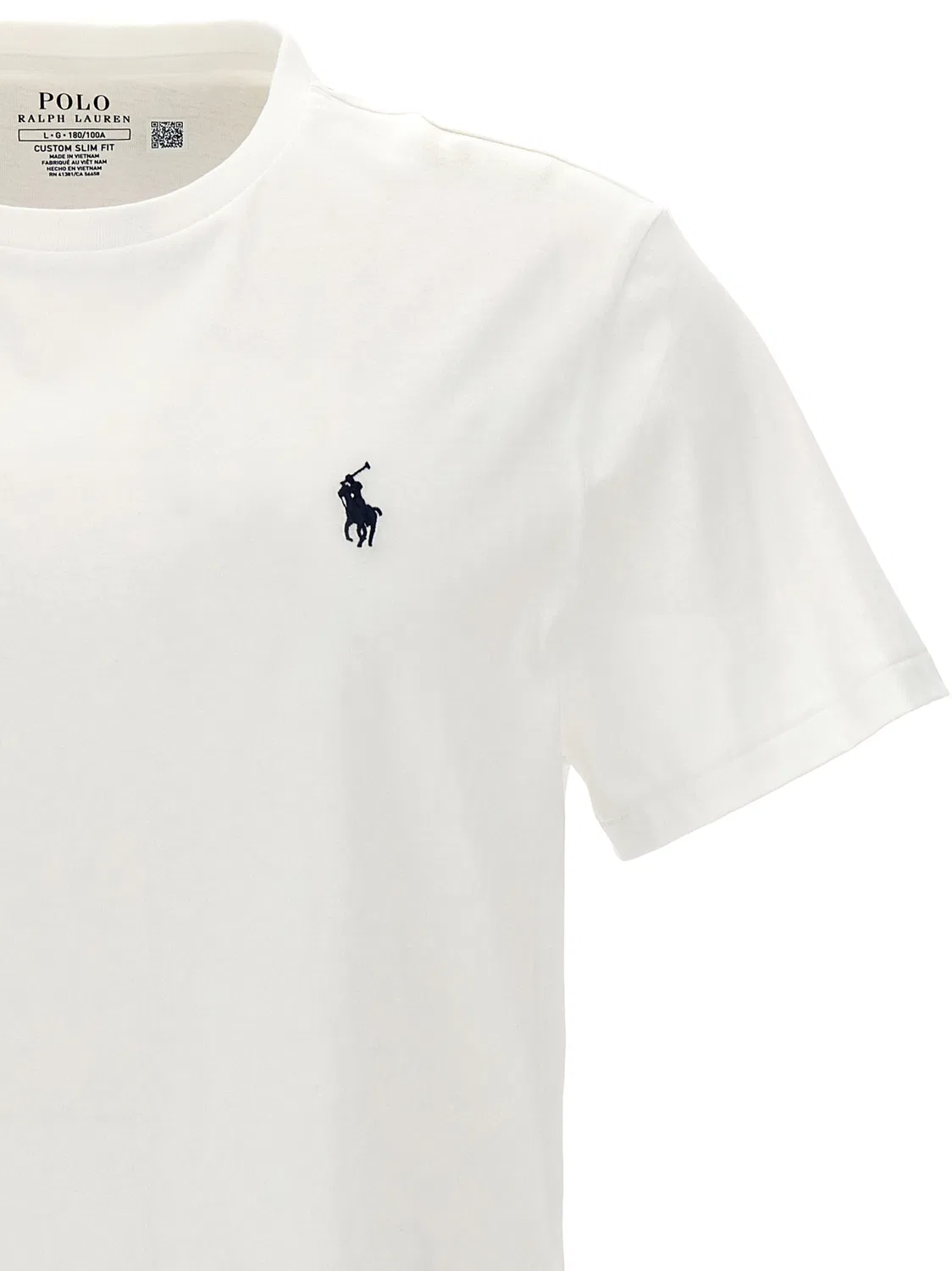 Мужская футболка хлопковая White Cotton T-Shirt Polo Ralph Lauren, White — фото 3