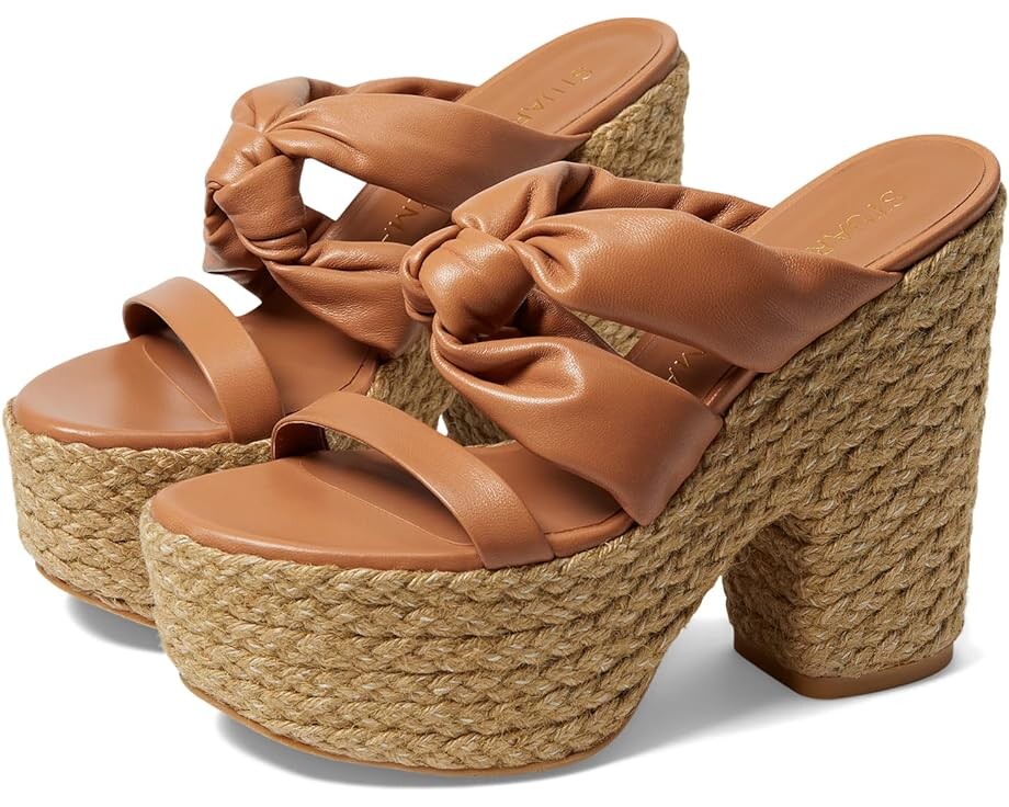 

Туфли Stuart Weitzman Playa Sohigh 145 Knot Platform Slide, цвет Tan/Natural