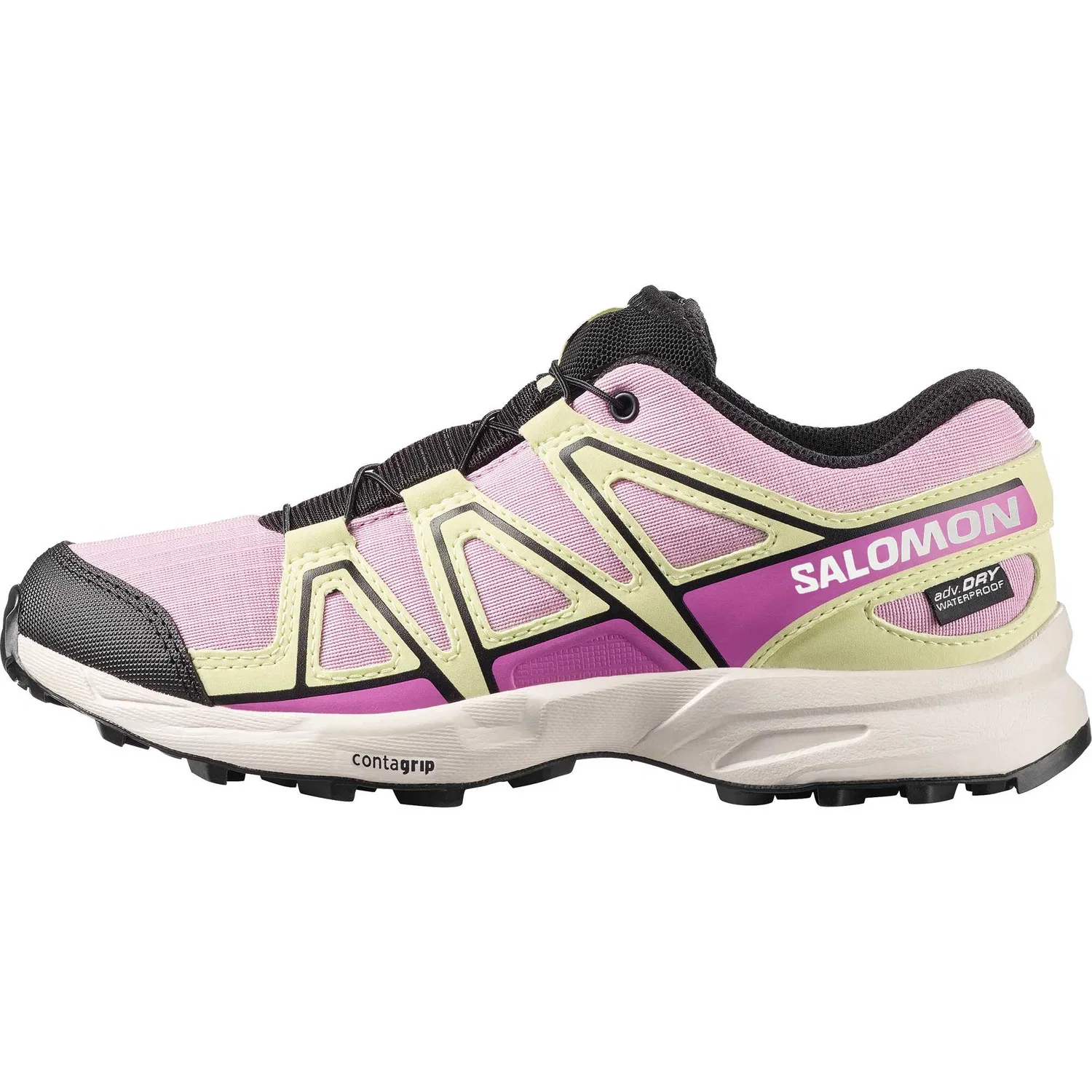 Детские кроссовки для активного отдыха с защитой от истирания Speedcross Fabric SALOMON, Dawn Pink Acid Orange Green