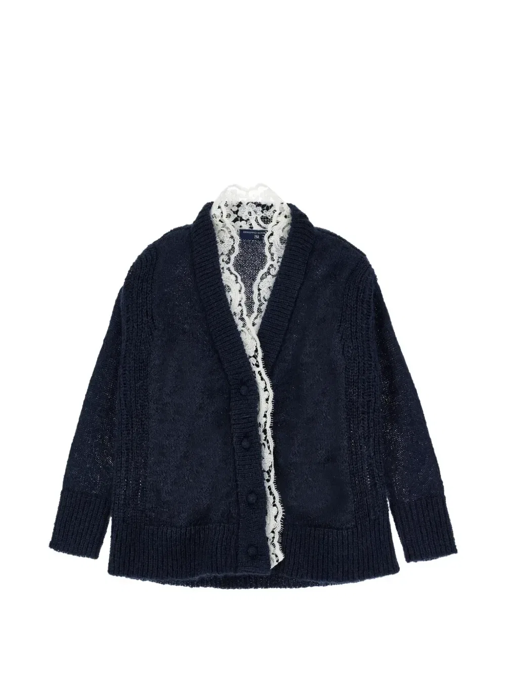 Кардиган с кружевной отделкой Ermanno Scervino Junior, синий