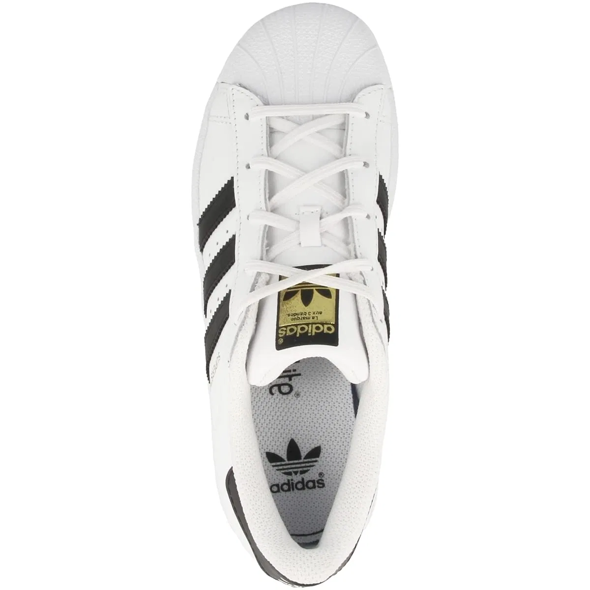 Детские кроссовки для мальчиков с закрытым носком Superstar C Adidas Originals, White White Core Black — фото 2