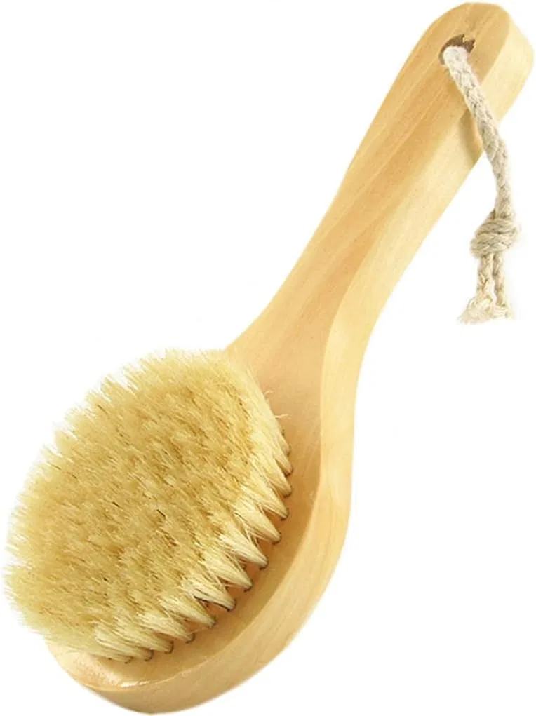Щетка для тела с натуральной щетиной, деревянная ручка, 20 см, Natural Generic