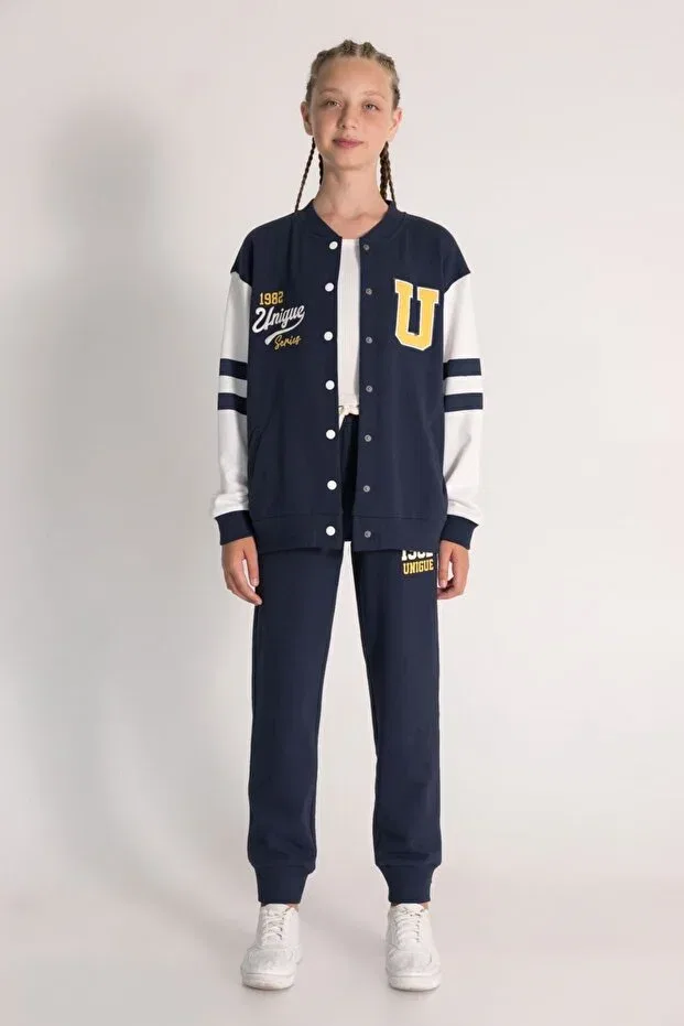 Детский кардиган для девочек с принтом Basics Dmb Boys & Girls, Navy Blue — фото 3