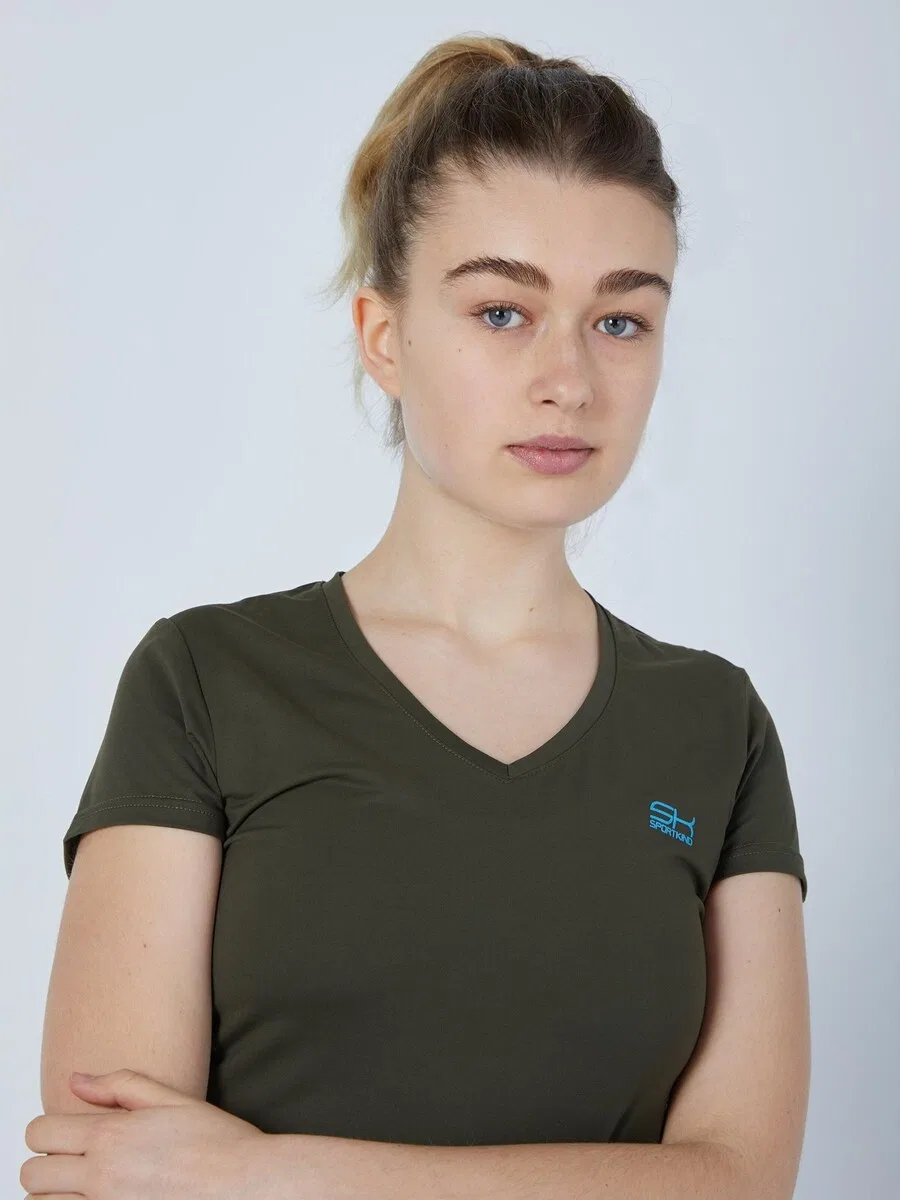 Футболка SPORTKIND цвета хаки — фото 3