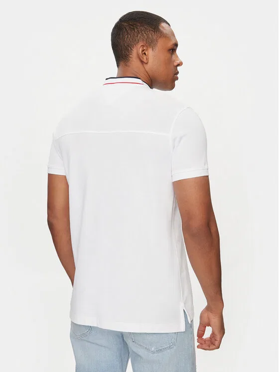 Поло slim fit Mao Tommy Hilfiger, белый — фото 3