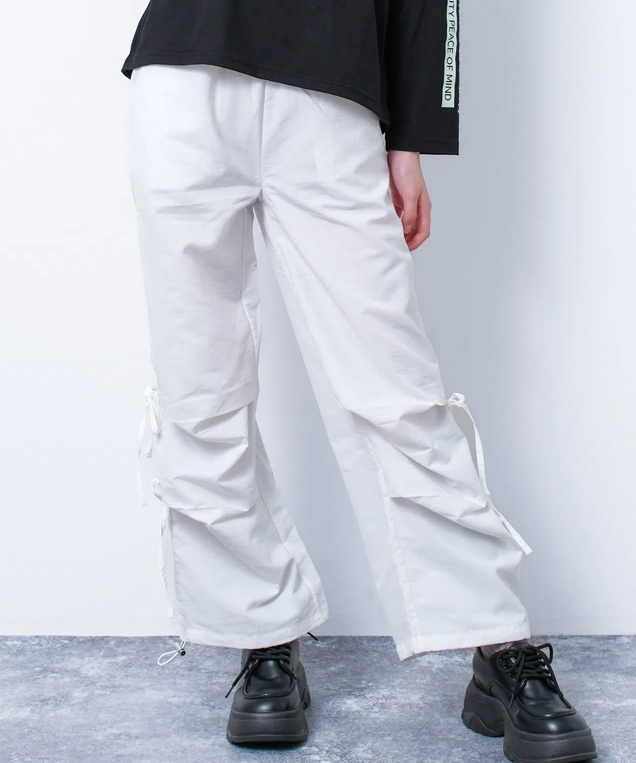 Детские штаны из нейлона с боковым бантом RiCO SUCRE, White