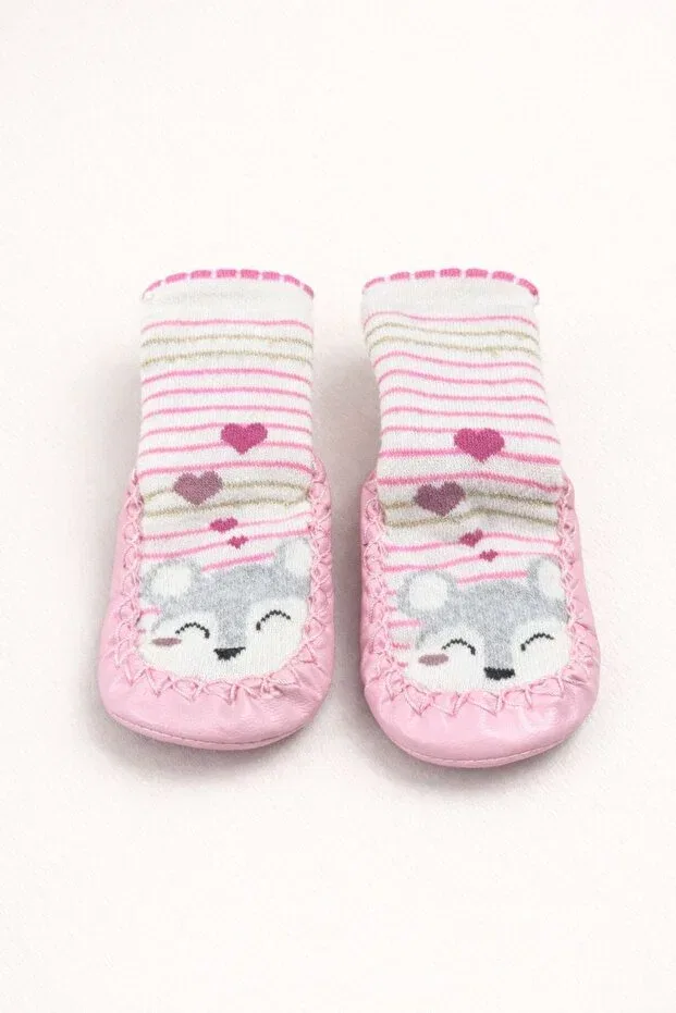 Детские носки-пинетки для новорожденных с принтом Basics Numix Baby Kids, Indoor Pink — фото 2