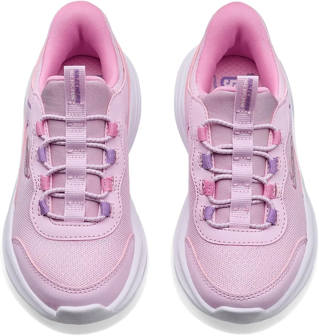 Детские кроссовки для девочек с технологией Hands Free Slip-in Bounder Pro Skechers, Light Pink — фото 2