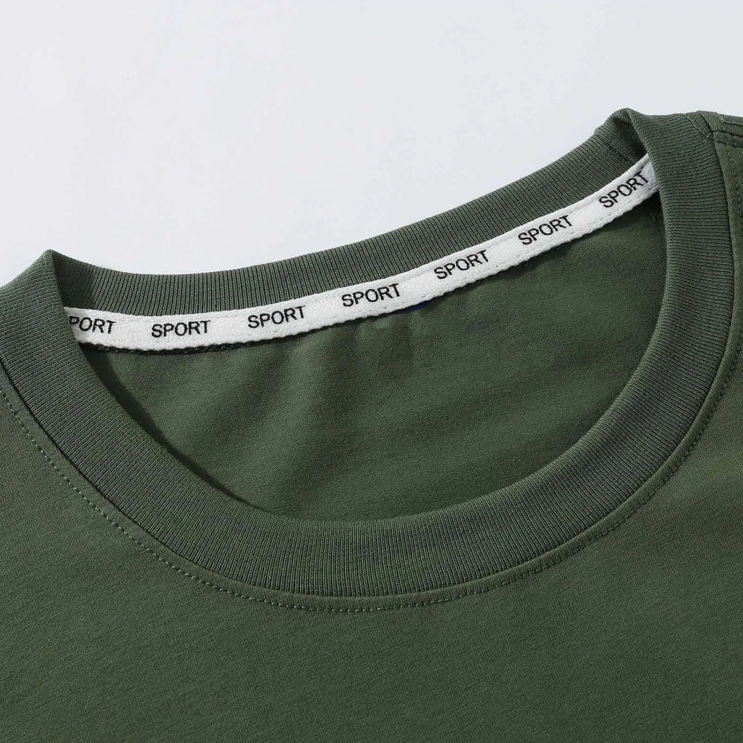 Мужская футболка с круглым вырезом Slim Fit, Army Green — фото 4
