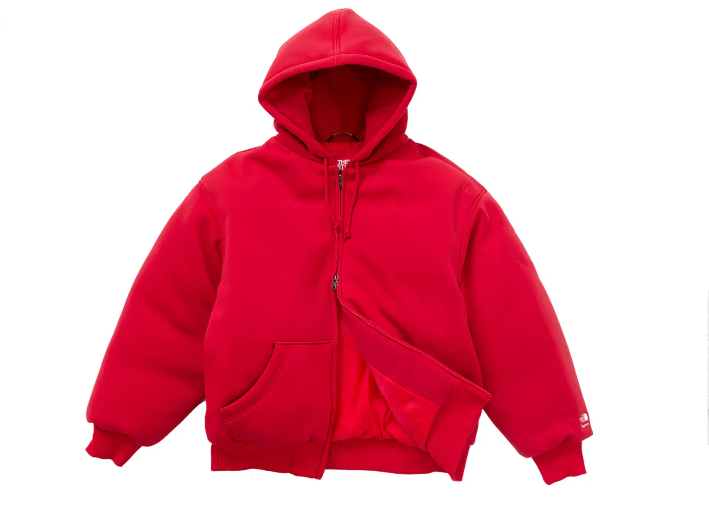 Мужская пуховая куртка-худи с молнией Supreme The North Face, Red — фото 2