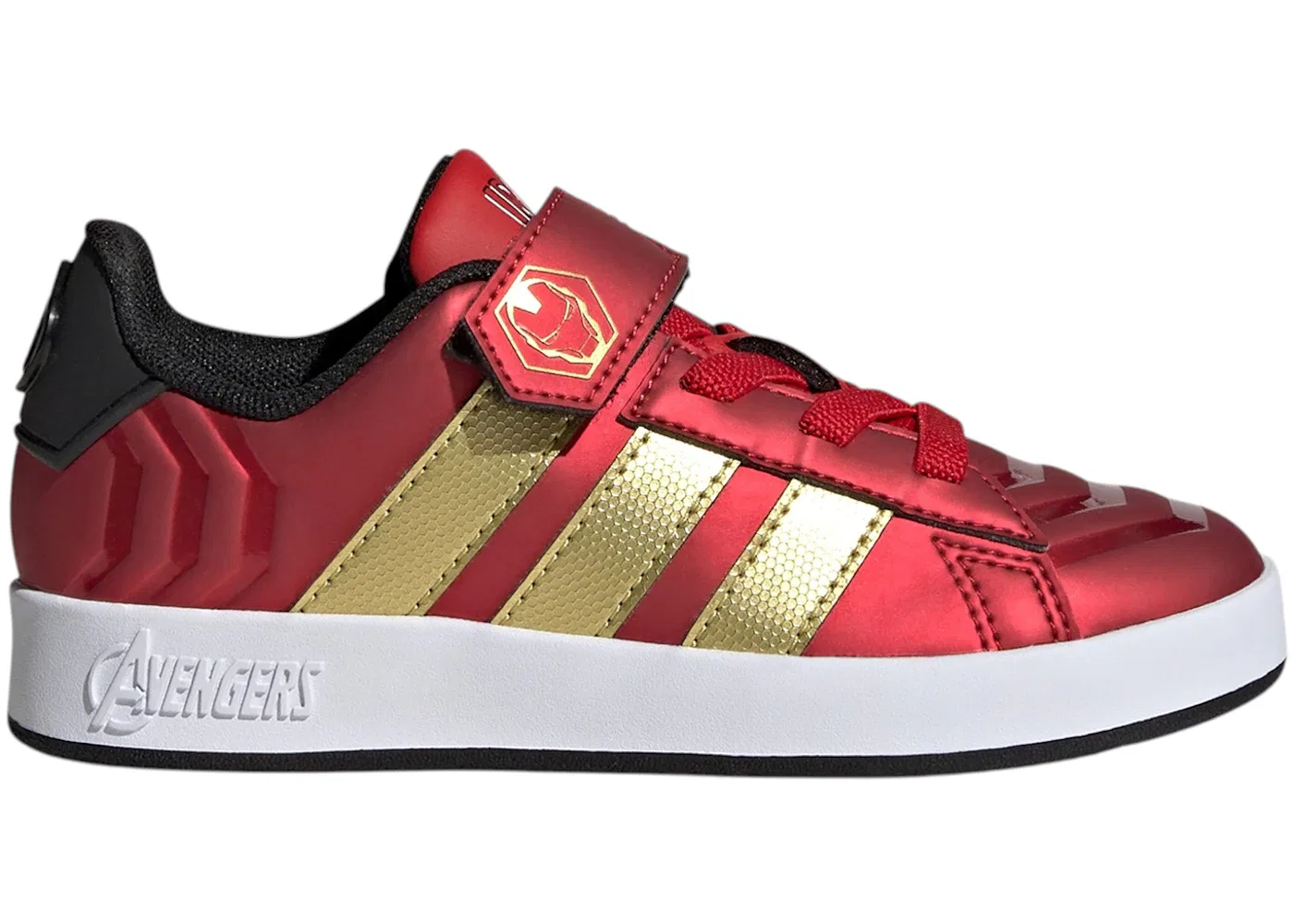 Детские кроссовки Lifestyle Adidas Grand Court Marvel Avengers Iron Man, Better Scarlet/Matte Gold/Core Black