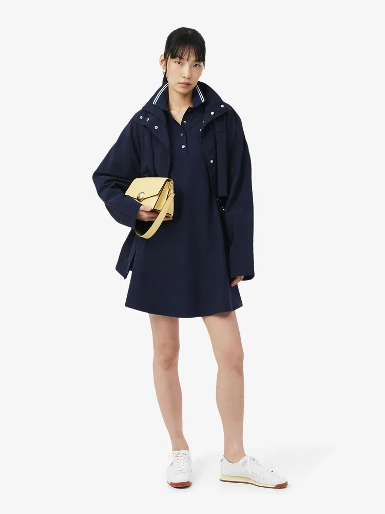 Платье поло LACOSTE Navy, с отделкой, темно-синее — фото 4