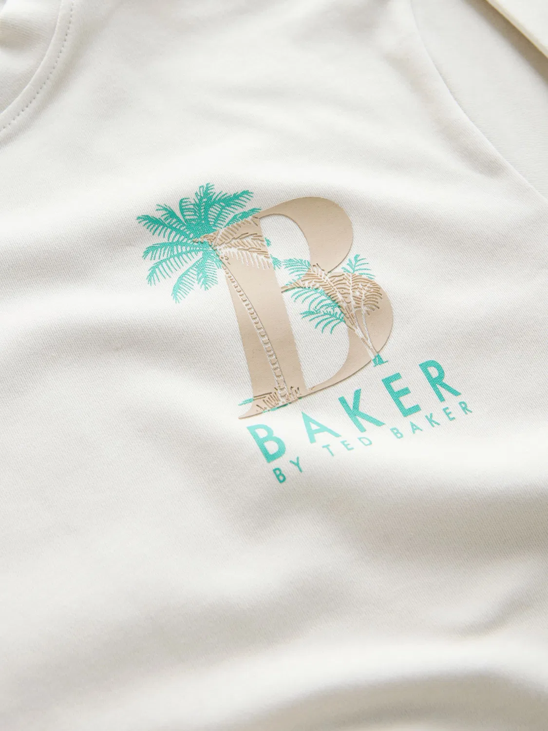 Комплект из футболки и брюк с пальмой Baker by Ted Baker, белый — фото 3