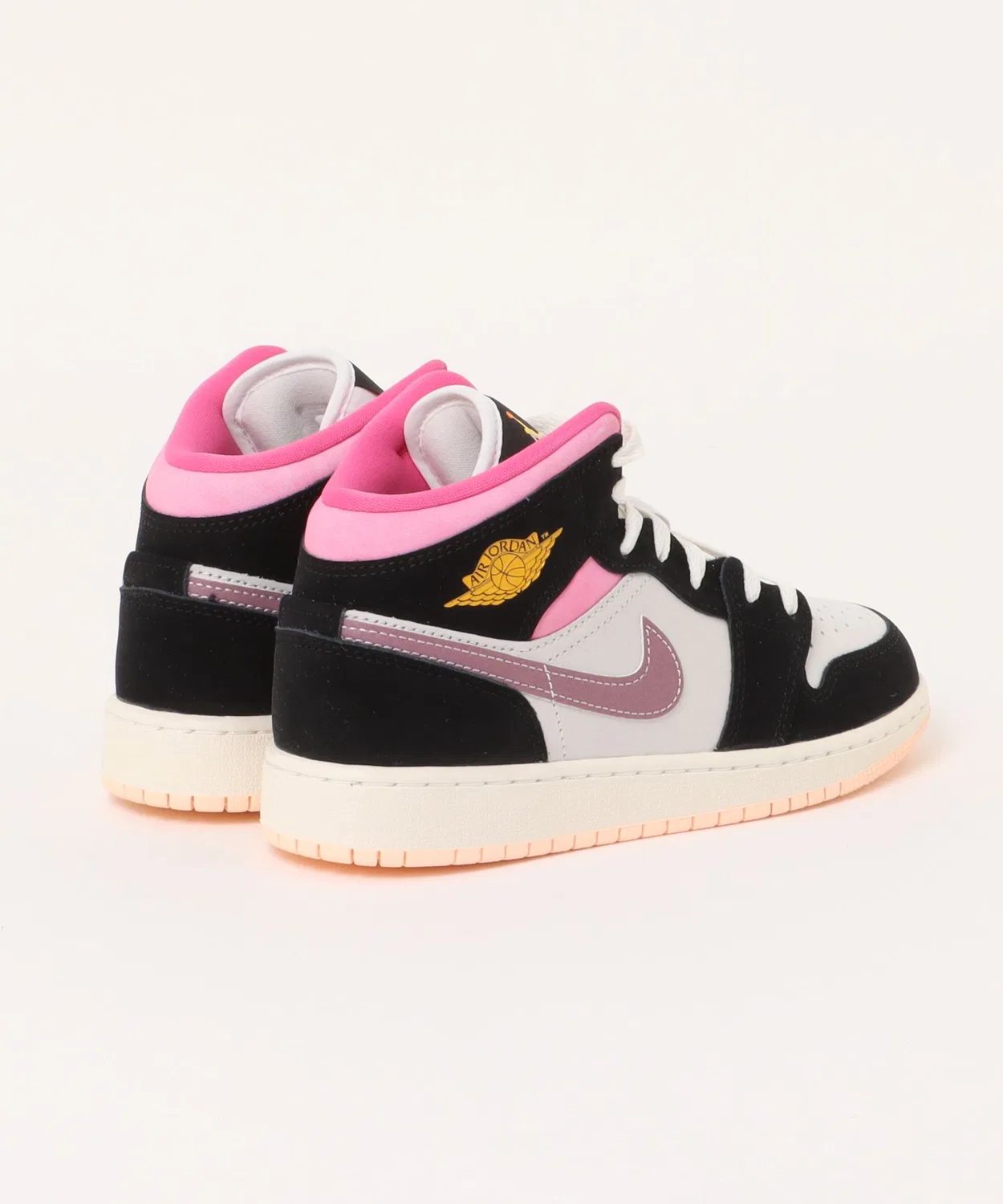 Детские кроссовки с кожаным верхом Air Jordan 1 MID SE GS JORDAN BRAND, Black — фото 2