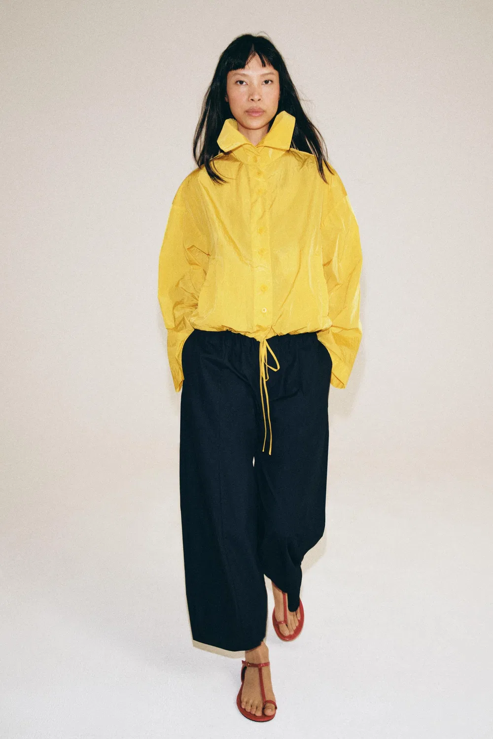 Брюки ZW COLLECTION BARREL ZARA, Navy blue — фото 2