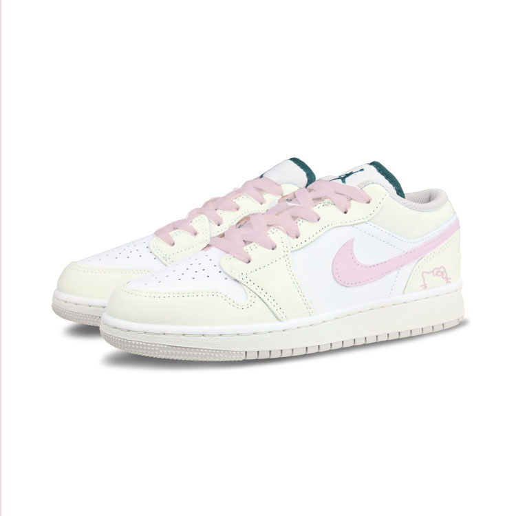 Jordan Кроссовки детские баскетбольные Air 1 Cloud Pink Cat Leather низкие нескользящие износостойкие — фото 4