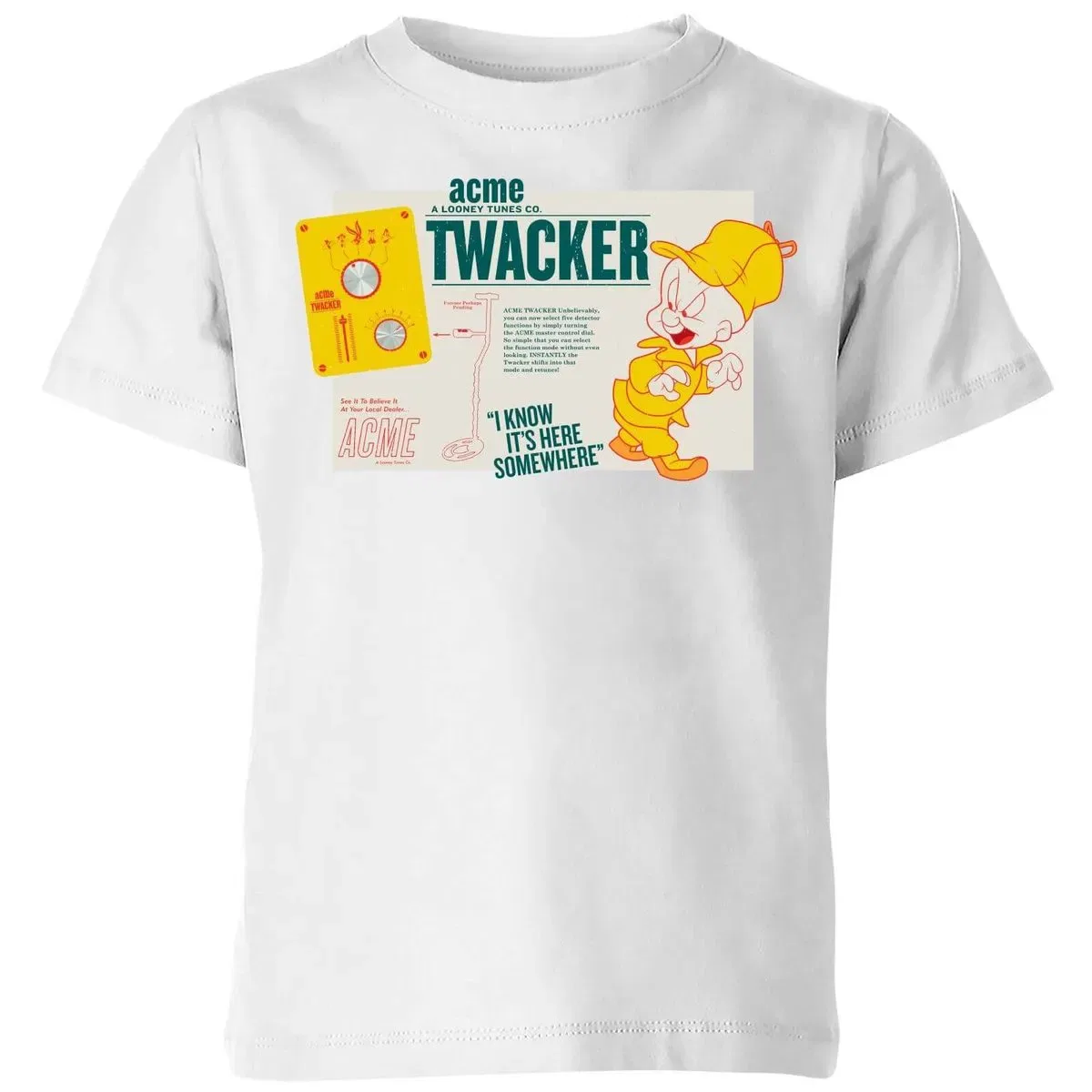 Детская футболка с принтом Acme Twacker Looney Tunes, White